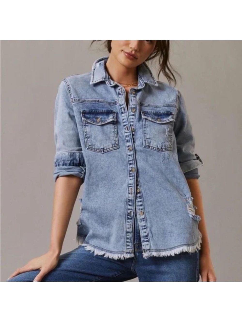 Pilcro Anthropologie Denim Shirt Jacket